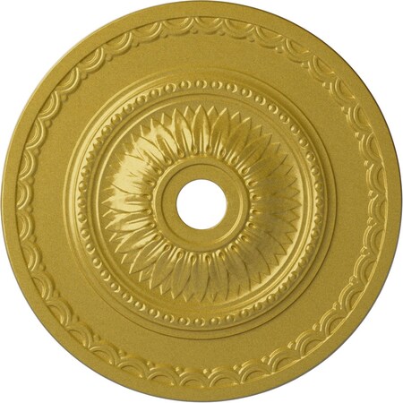 Ekena Millwork Sunflower Ceiling Medallion (Fits Canopies up to 5 5/8"), 29 1/2"OD x 3 5/8"ID x 1 5/8"P, Rich Gold CM29SFRGS